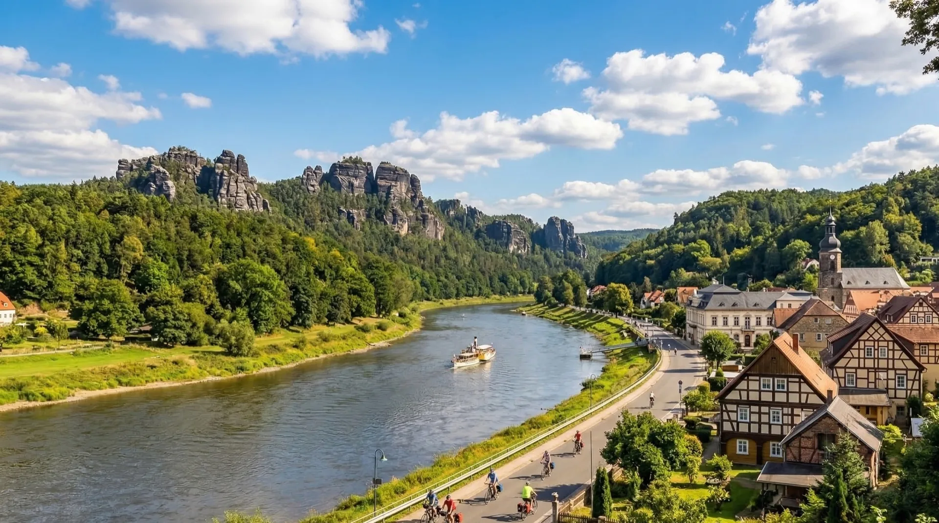 Elbe Flusslauf aus der Vogelperspektive